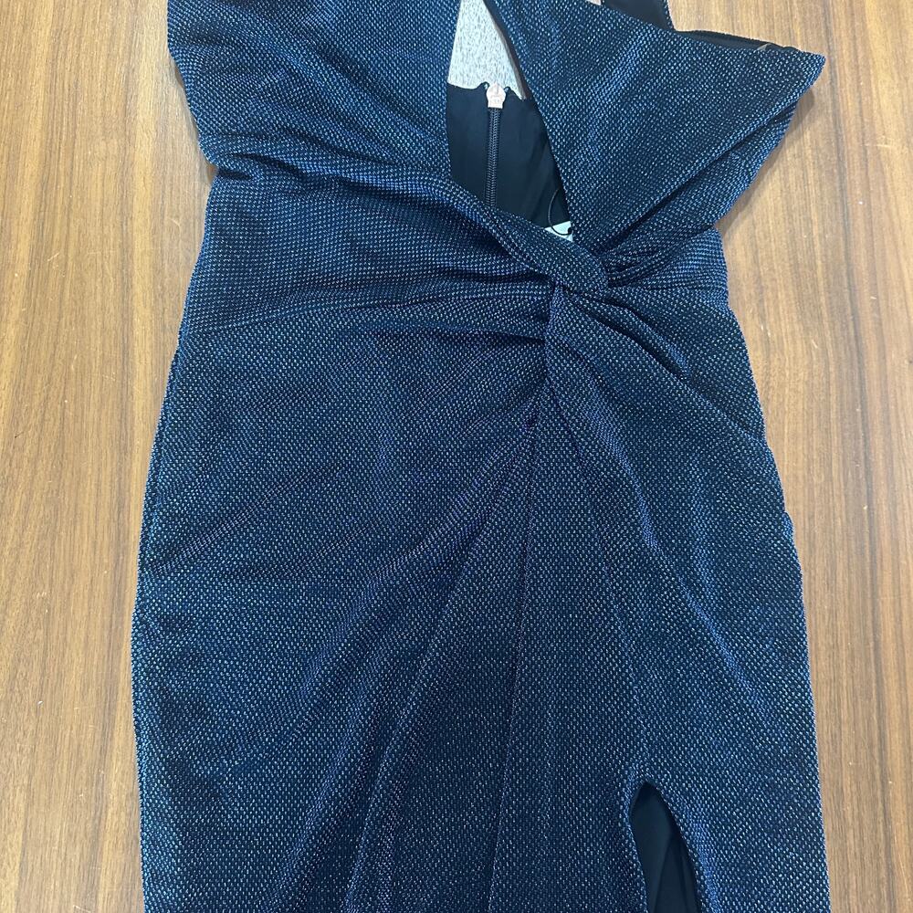 Nookie Navy Metallic Nova Gown, Revolve, New Year's, Holiday, Prom, Large NWT - Picture 9 of 11